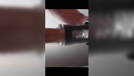 Boy Masturbating with Automatic Sex Toy