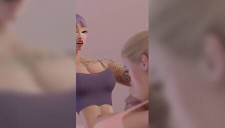 Futa Sexy Shemale Deepthroat Blowjob Skinny Slut in Gym
