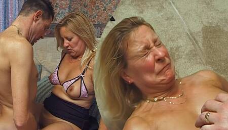 Huge squirting cumshot over a British wife