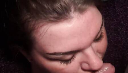 My Submissive Sucked Me Off In The Hotel Room. Sloppy Blowjob In Sequin Bodysuit Lingerie