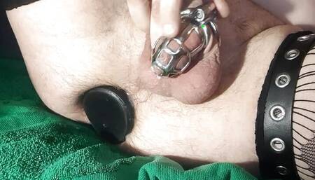 cum in chastity cage 2