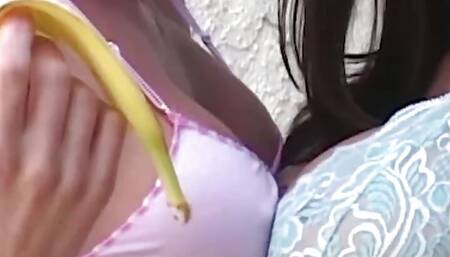Shannon Adams and Leah Lane Seduced Each Other by Eating a Long and Yellow Banana