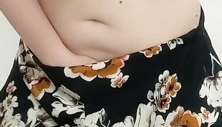 Showing under my skirt, my soft pink pussy