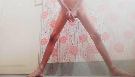 Desi gay Hand Job in bathroom
