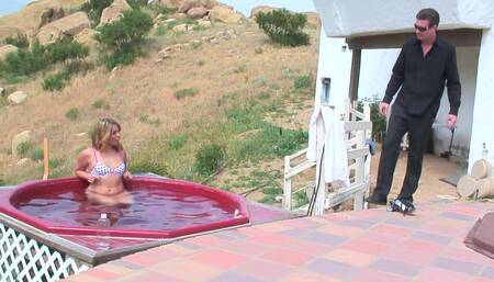 Beautiful Young Stepdaughter Gets Fucked by the Home Pool