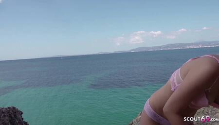 GERMAN SCOUT - Seduce Tourist Teen to Fuck at Holiday on Beach for Money