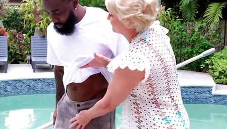 A big cock and a creampie for 70-year-old Seka Black