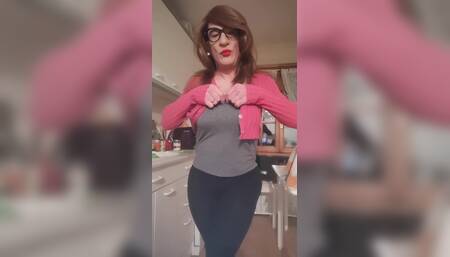 Crossdresser Boy Dressed as Busty Woman