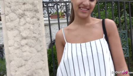 GERMAN SCOUT - CUTE LATINA TEEN SARAH TALK TO ORGASM FUCK AT PICKUP CASTING