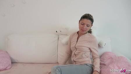 GERMAN SCOUT - Extrem Skinny College Teen Gina Gerson talk to Sex at Street