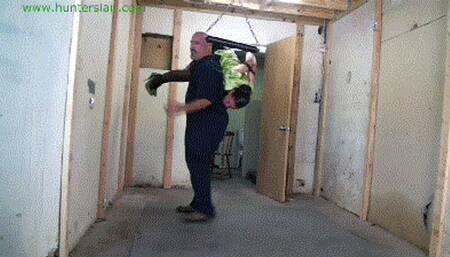 Bound in leather cords and left in an inverted hogtied (MP4 HD 14000kbps)