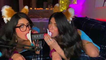 ASMR Two Girls EAR LICKING PRINCESS JASMINE COSPLAY ARCH - CORNELIUSTHECAT ASMR