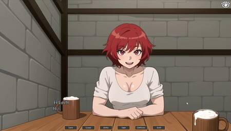 Tomboy Love in Hot Forge [ Hentai Game ] Ep.2 RISKY BLOWJOB under the table in PUBLIC !