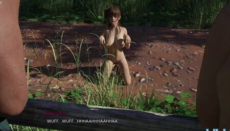 NERDY EXHIBITIONIST HORNY SLUT PLAYING A PET FOR AN OLD FARMER