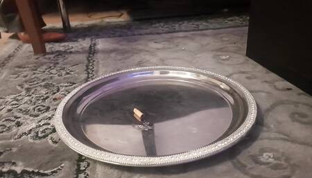 Designerboots vs silverplate ashtray