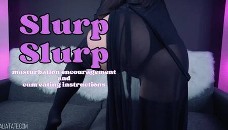 Slurp Slurp Cum Eating Instructions and Masturbation Encouragement WMV