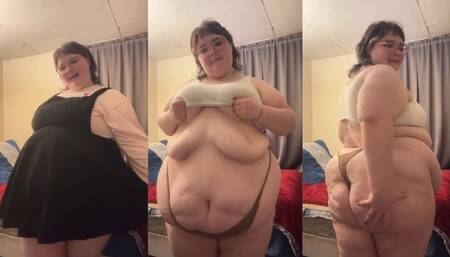 SSBBW miniskirt birthday striptease