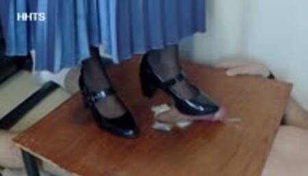 Retro party shoejob 1 with lovely flight attendant and goddess Isa!