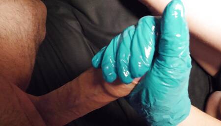 POV: My wife gives me a gloved handjob