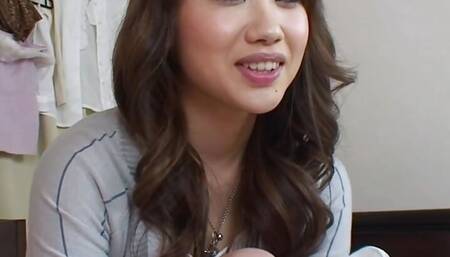 Asian teen squeaks so horny while fucking her hairy pussy