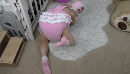 3 Part Movie - Bunny Spreader Romper, Bunny Bassinet Feeding, Naughty Bunny in pink dress