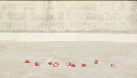 Pomegranate seeds barefeet crush