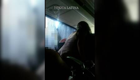 unknown girl fucking and jumping on cock secretly on the bus in public REALLY RECORDED HER "part 1"