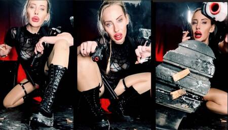 Smoking 2 marlboro red at once in Lara croft style