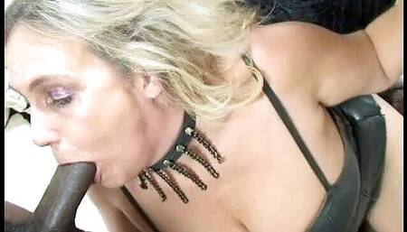 Renee Leblanc Sucks and Jerks Two Big Black Cocks