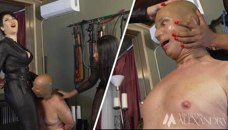 4K - Face fucking with huge long dicks by Mistress Alexandra and Mistress Mahagony