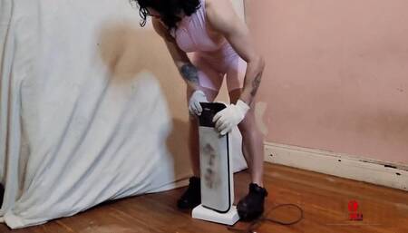 Muscular Fluffy Destroys Portable Electric Heater AVI HD CAM 1