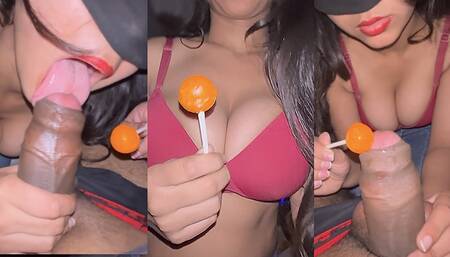 Very Hot Lollipop Blowjob by Delhi Girlfriend! Indian Desi Girl 18 Year Old