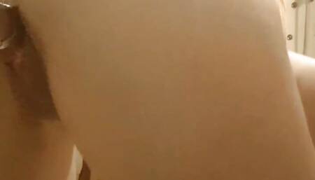 Fucking doggystyle near the wall on a toy