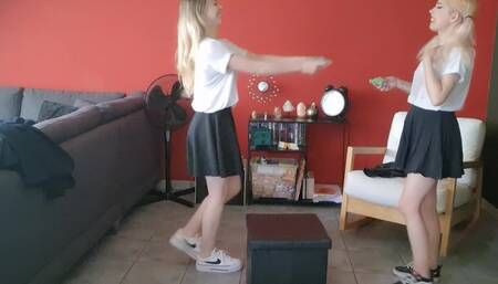 Waterspraying our white t-shirts