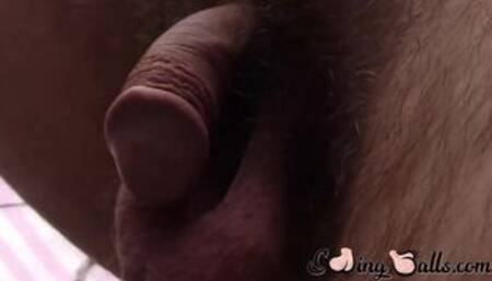 Hippie guy Woody Johnson gets his balls swinging through masturbating