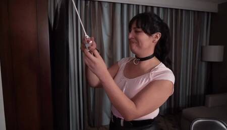 TS Ruby Bunny's Self-Bondage Hitachi Chairtie