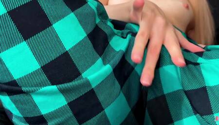 Squirt Left and Right: Girl Forgot to Take Off Her Pajama Pants