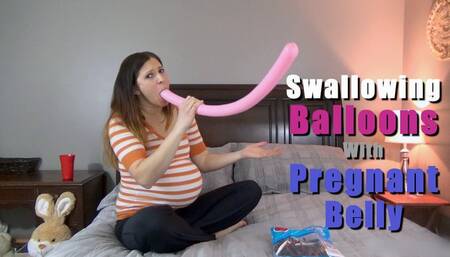 Swallowing Balloons With a Pregnant Belly - REMASTERED - Kylie Jacobs - MP4 1080p HD