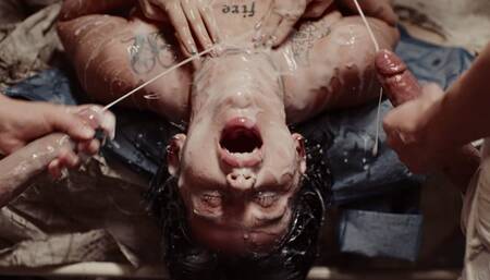 Girl Gets Trapped By Sex Craving Shemales - Futanari Bukkake Threesome