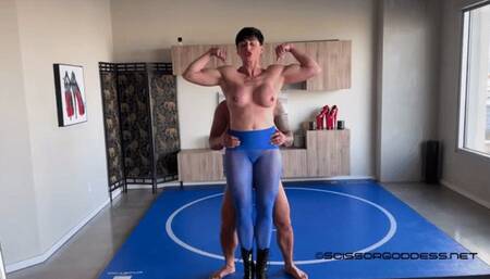 Thigh Fucking An Amazon - Goddess Rapture Makes Her Short Slave Fuck Her Muscular Thighs While She Flexes and Humiliates Him - Muscle Worship and Breast Smothering Are Added In For Complete Female Domination - UltraHD (MP4)