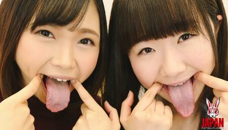 Double Virtual Lesbian Tongue Kiss - Nanoka Yuho and Ayu Kumano