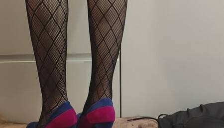 Trampling in colorful high heels hard