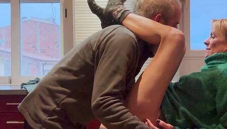 HOT WIFE FUCKS WITH THE NEIGHBOR ON THE KITCHEN TABLE #2