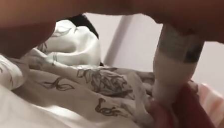 HOT SCHOOLGIRL FUCKING HER TARGET PUSSY WITH A DILDO AND RIDING A BAR