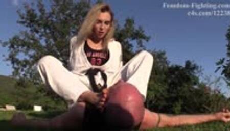 Olha Lethal Blonde in Karate Kick Ass Extravaganza - A Blackbelt Footfighting Beatdown Kickdown from Dusk till Down: Part 1