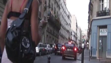 Cute French ebony babe fucked up to a massive cumshot