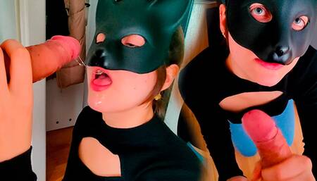 Let me give you a blowjob? Friend's wife sucks my dick and smacks my lips.