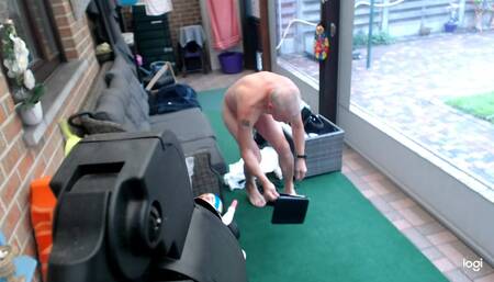 Exhibitionist Anal Dildo Fucking Grandpa Daddy Bondage Sexshow