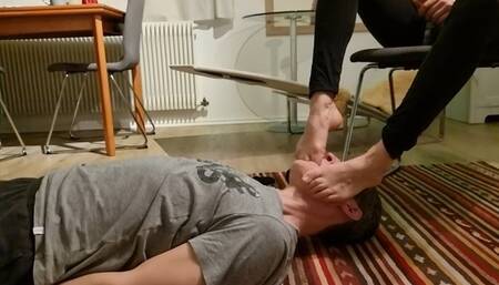 Nathalie's debut with foot femdom