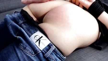 Naughty girl receiving bondage ass spanking for bad behavior